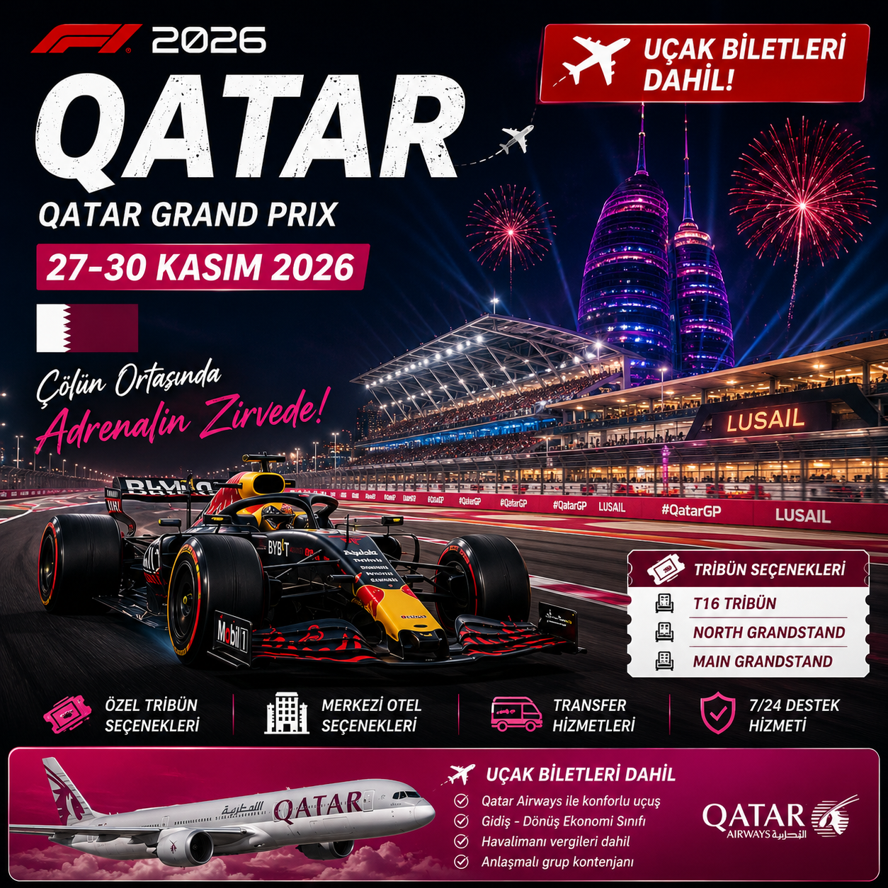 Qatar Formula 1 GP Uçaklı Paket Turu